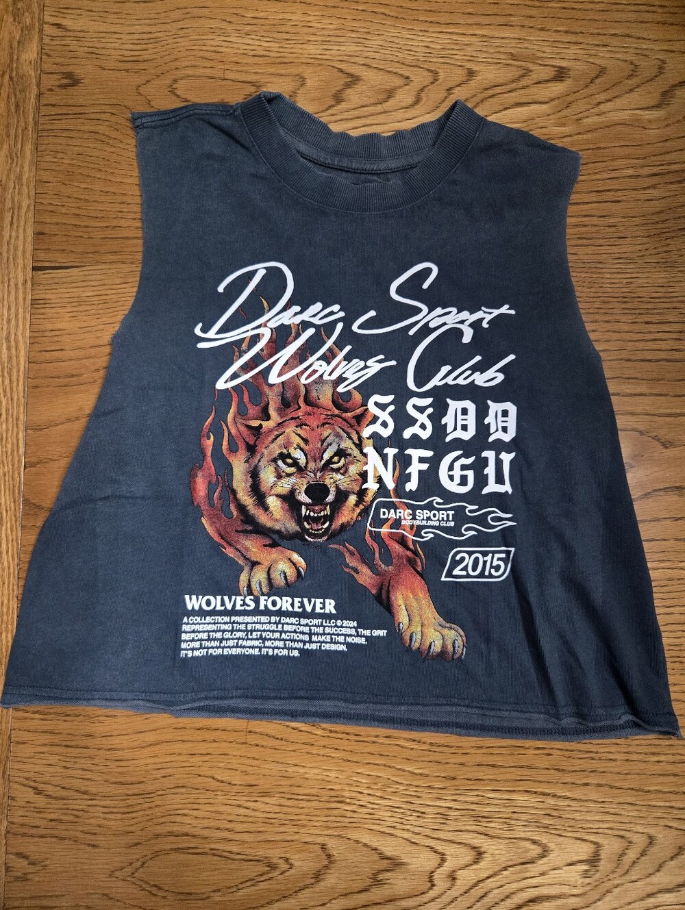 Darc Sport Black Girls' Wolves Flame Graphic Tank
